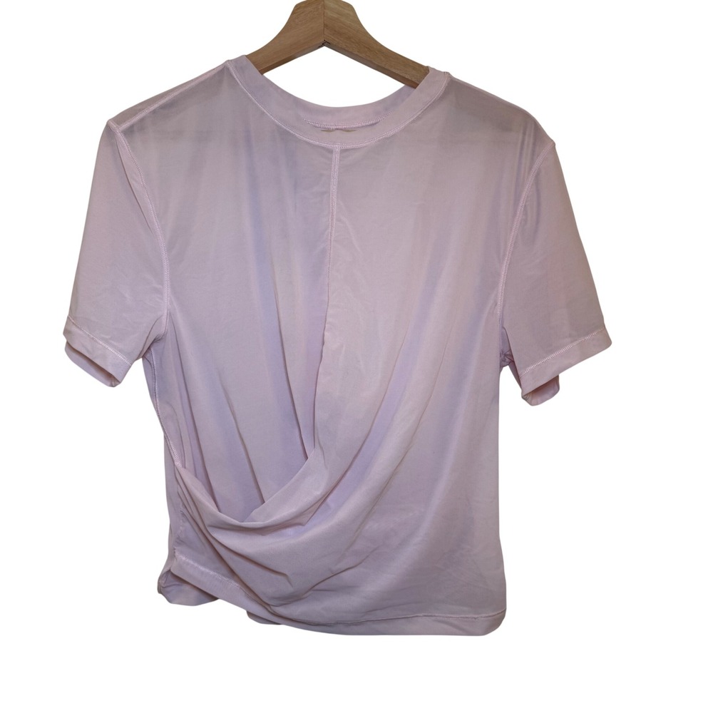 Lululemon Pink Mesh Twist Front Short Sleeve Activewear Training‎ T-Shirt Womens